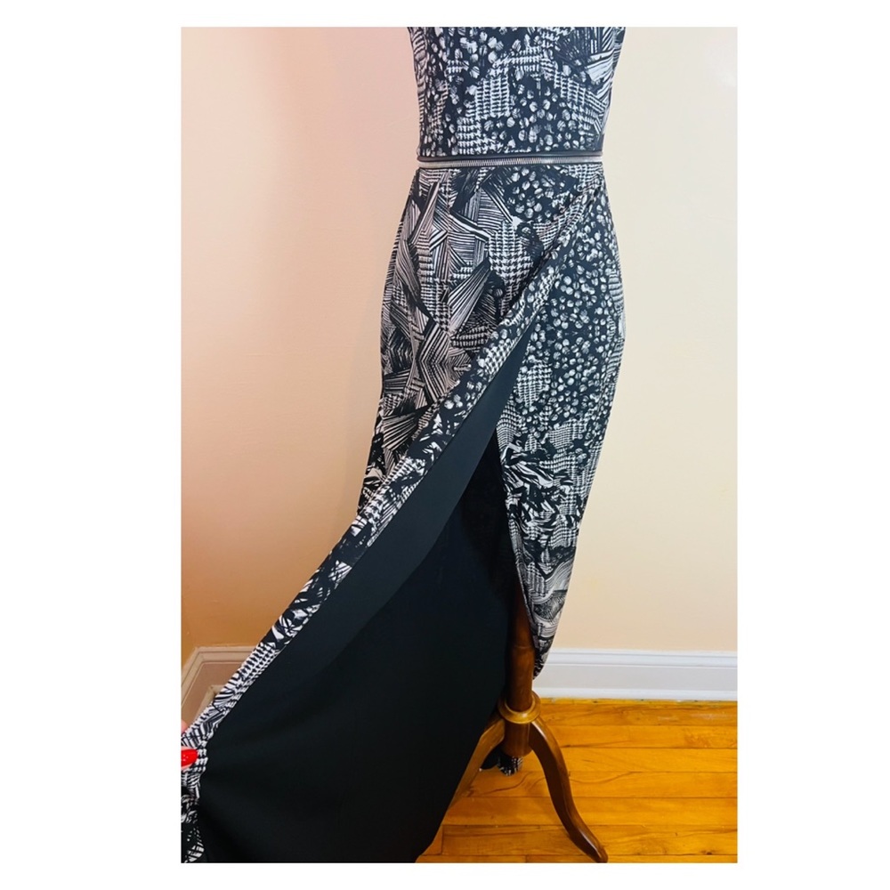 New! Limited Edition YIGAL AZROUEL Mesh Graphic Slit Detachable Top & Skirt Gown - Picture 4 of 10